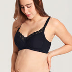 Gratlin Cotton Wireless Support Breastfeeding Bras Black