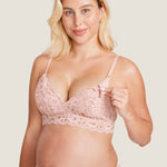 Women's Supportive Lace Nursing Bralette Beige