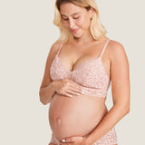 Women's Supportive Lace Nursing Bralette Beige