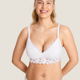 Women's Supportive Lace Nursing Bralette Beige