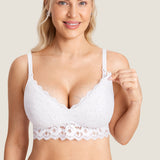 Women's Supportive Lace Nursing Bralette Beige