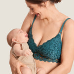 Women's Supportive Lace Nursing Bralette Beige