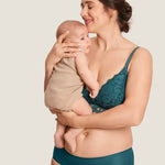 Women's Supportive Lace Nursing Bralette Beige