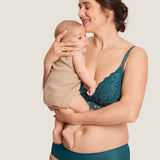 Women's Supportive Lace Nursing Bralette Beige