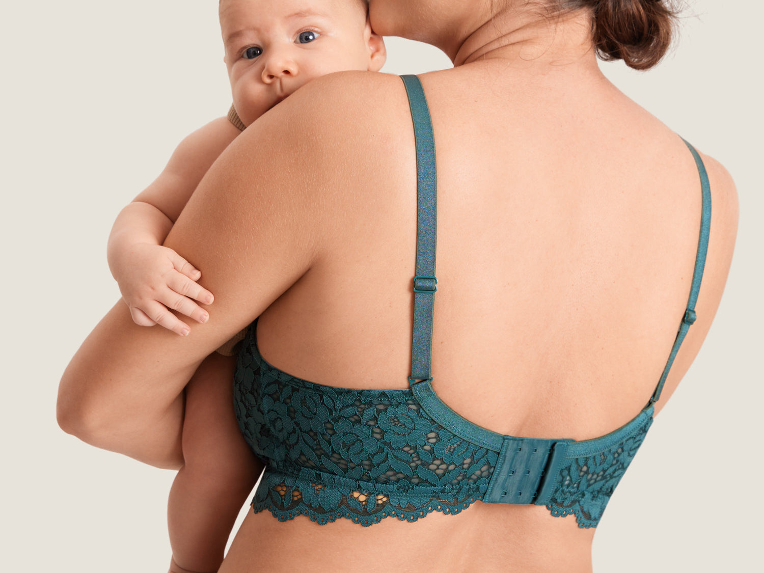 Women's Supportive Lace Nursing Bralette Beige