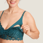 Women's Supportive Lace Nursing Bralette Beige