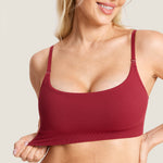 Women's Ribbed Scoop Nursing Bralette Cerise @model_info:N1