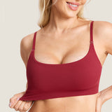 Women's Ribbed Scoop Nursing Bralette Cerise @model_info:N1