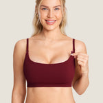 Women's Ribbed Scoop Nursing Bralette Brown Purple