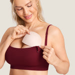 Women's Ribbed Scoop Nursing Bralette Brown Purple