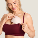 Women's Ribbed Scoop Nursing Bralette Brown Purple