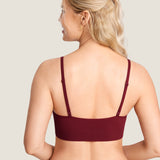 Women's Ribbed Scoop Nursing Bralette Brown Purple
