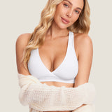 Women's Crossover Racerback Nursing Bra White @model_info:M4