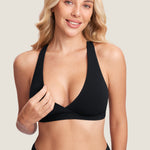 Women's Crossover Racerback Nursing Bra Black @model_info:ES1