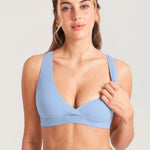 Women's Crossover Racerback Nursing Bra Moonlight Blue @model_info:MOM1
