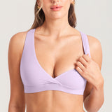 Women's Crossover Racerback Nursing Bra Orchid Hush @model_info:MOM2