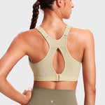 Women's High Neck Racerback Sports Bra Oil Gray