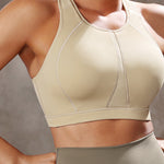 Women's High Neck Racerback Sports Bra Oil Gray