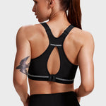 Women's High Neck Racerback Sports Bra Black