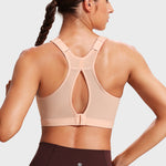 Women's High Neck Racerback Sports Bra Cotton Candy
