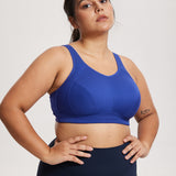 Women's Full Coverage Wireless Sport Bra Waves Blue