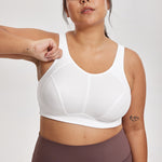Women's Full Coverage Wireless Sport Bra White