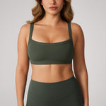 Women's Hugcurve Adjustable Square Workout Bra Aspen Olive