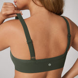 Women's Hugcurve Adjustable Square Workout Bra Aspen Olive
