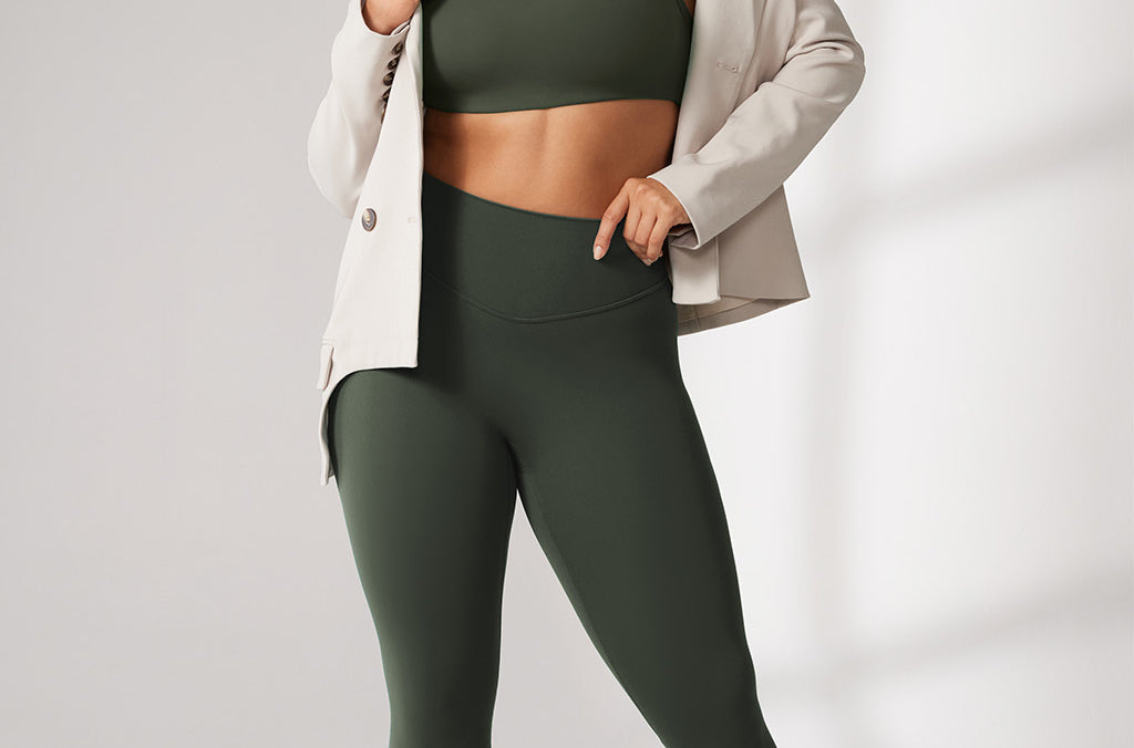 Women's Hugcurve Adjustable Square Workout Bra Aspen Olive