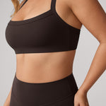 Women's Hugcurve Adjustable Square Workout Bra Clay Brown