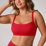 Women's Hugcurve Adjustable Square Workout Bra Aurora Red