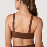 Women's Hugcurve Adjustable Square Workout Bra Mocha Cocoa