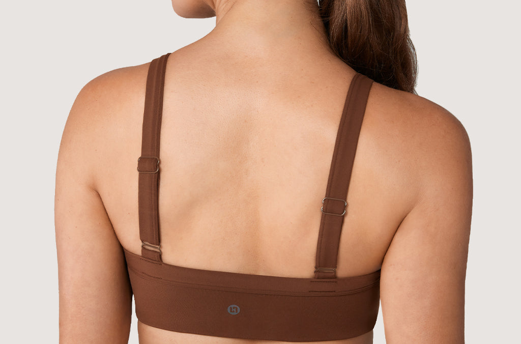 Women's Hugcurve Adjustable Square Workout Bra Mocha Cocoa