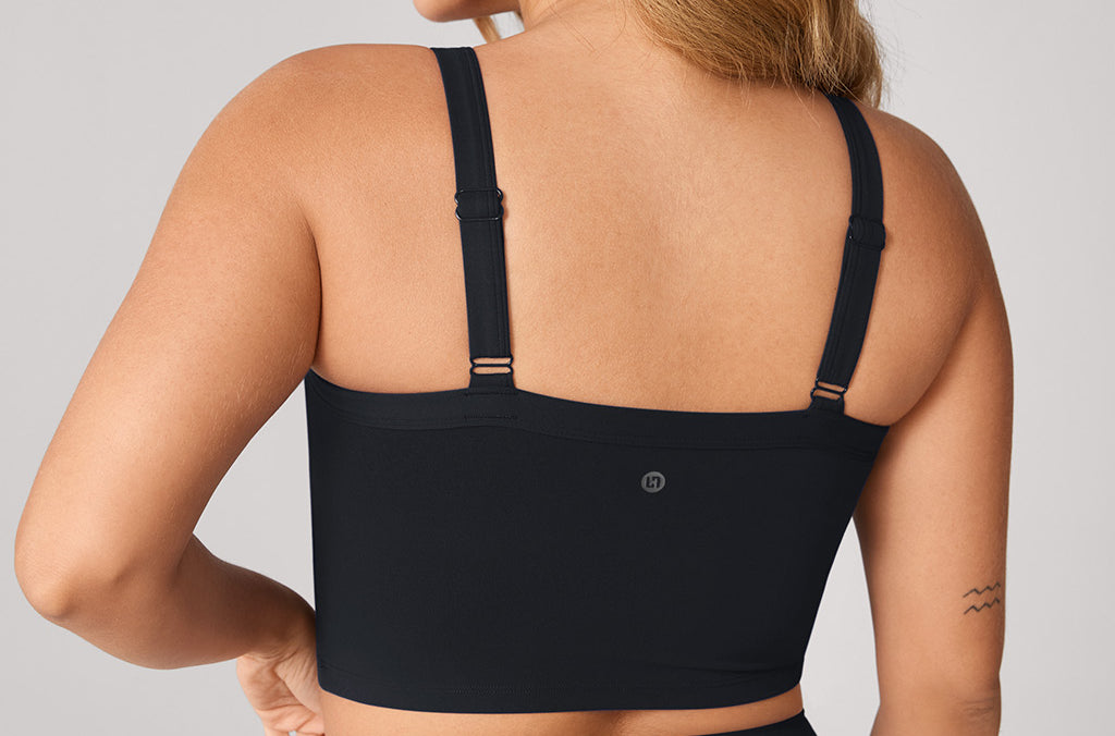 Women's Hugcurve Adjustable Longline Workout Bra Black