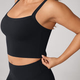 Women's Hugcurve Adjustable Longline Workout Bra Black