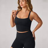 Women's Hugcurve Adjustable Longline Workout Bra Black