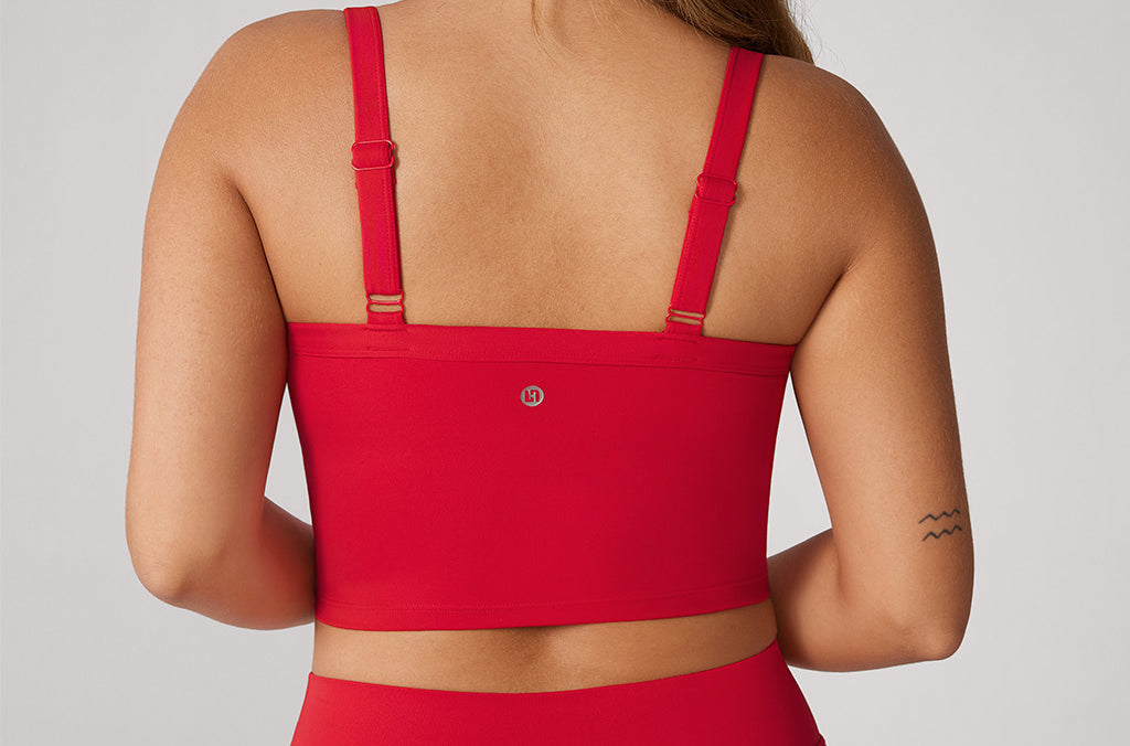 Women's Hugcurve Adjustable Longline Workout Bra Aurora Red