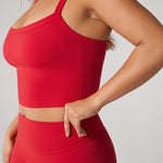 Women's Hugcurve Adjustable Longline Workout Bra Aurora Red