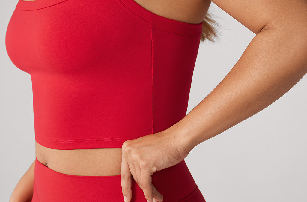 Women's Hugcurve Adjustable Longline Workout Bra Aurora Red