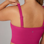 Women's Hugcurve Adjustable Longline Workout Bra Rose Magenta