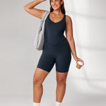 Women's Hugcurve V Neck Workout Romper Twilight Blue