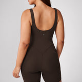 Women's Hugcurve V Neck Workout Romper Black