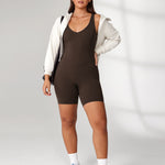 Women's Hugcurve V Neck Workout Romper Black