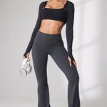 Women's Hugcurve No Front Seam Flare Leggings 31'' Graphite Grey