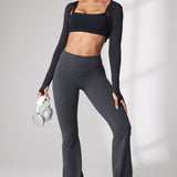 Women's Hugcurve No Front Seam Flare Leggings 31'' Graphite Grey