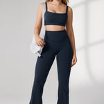 Women's Hugcurve No Front Seam Flare Leggings 31'' Twilight Blue