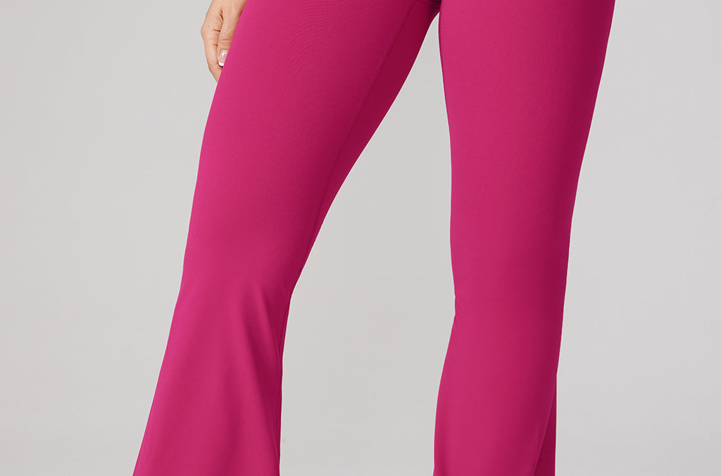 Women's Hugcurve No Front Seam Flare Leggings 31'' Rose Magenta