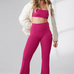 Women's Hugcurve No Front Seam Flare Leggings 31'' Rose Magenta