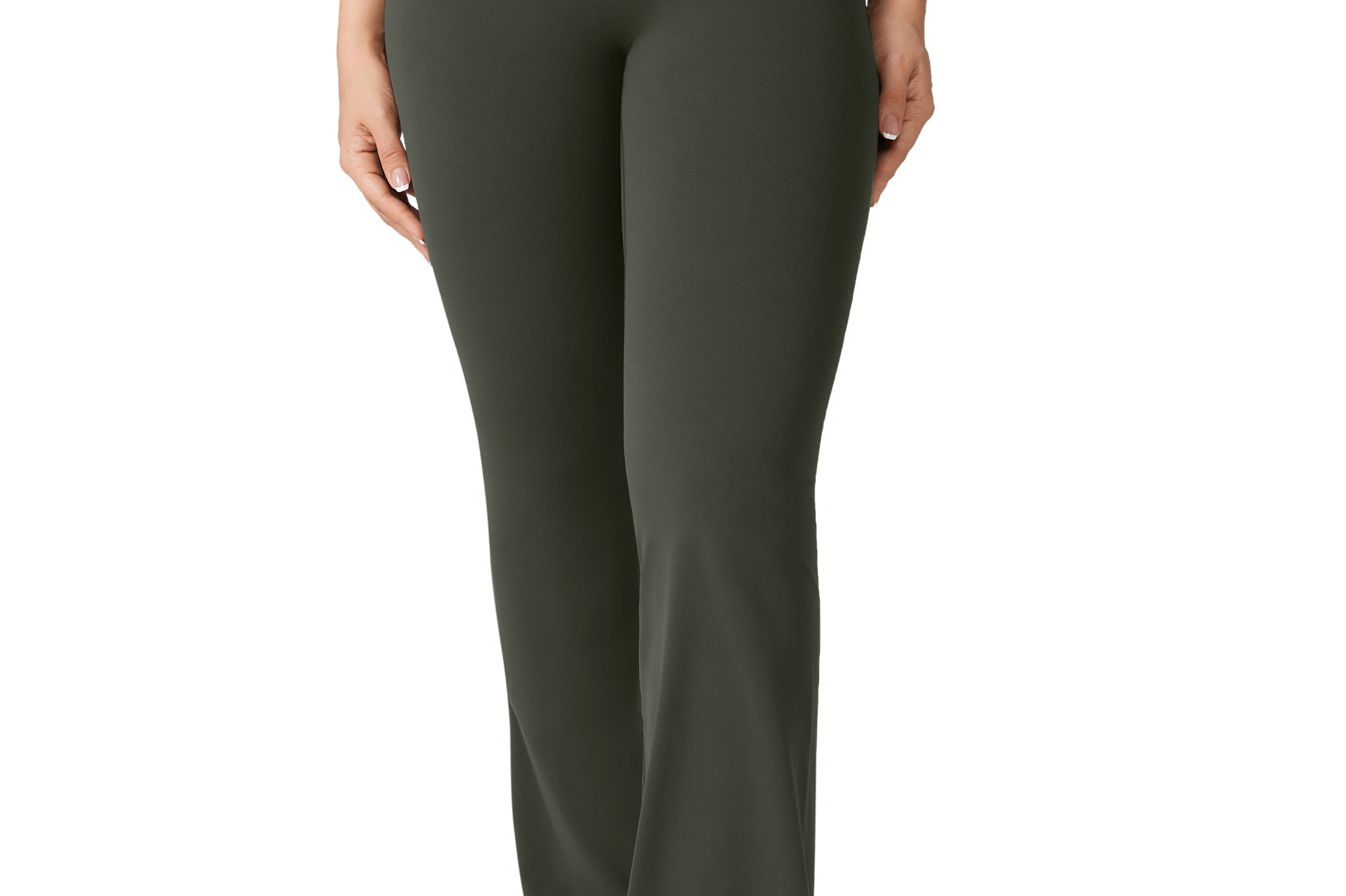 Women's Hugcurve No Front Seam Flare Leggings 31'' Aspen Olive