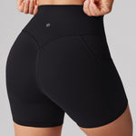 Women's Hugcurve No Front Seam Pockets Shorts 5" Black